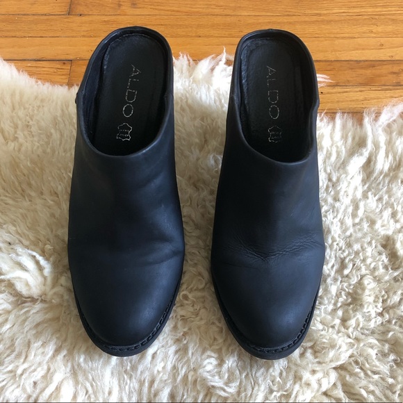 LEATHER STACKED HEEL MULE ALDO - Picture 3 of 6